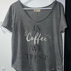 Hollister Gray Graphic Cuffed Sleeve T-Shirt